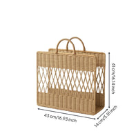 Magazine Basket with Handle Portable Wicker Storage Basket Sturdy Organizer for Living Room