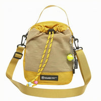 Adjustable Strap Woven Crossbody Bag Grid Pattern Drawstring Shoulder Bag Lightweight Personal Accessory Top Handle