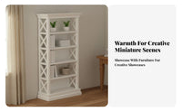 High Simulation Wooden Dollhouse Bookshelf Lifelike Design Miniature Wooden Bookshelf Intricacy Ed Texture for Model Builders