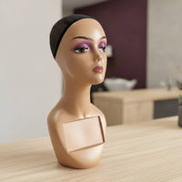 Hairpiece Display Head with Chest Panel Long-Lasting for Hairstylists