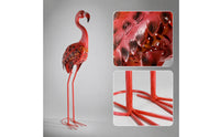 Flamingos Statue with Solar Light Weather-Resistant Metal Flamingos Garden Stake Rust-Resistant Lawn Ornament for Gardeners