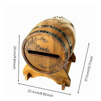 Rustic Cask Card Box Front Slot Wooden Envelope Box Large Capacity Decorative Object