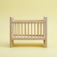 DIY Project Wooden Dollhouse Baby Bed Realistic Feature 1:12 Scale Dollhouse Crib for Hobbyists, Collectors, Miniature Scene