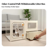Multi-Room Layout Integrated Feline Enclosure AllUnified Design Pet Playpen Panoramic View Pet Housing Easy to Clean for Apartment Dwellers, Indoors, Indoor, Play Area, Bedroom