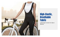Women's Cycling Pants, Padded Bib Long Trousers, Breathable, Seasonal Riding