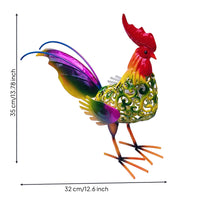 Weather-Resistant Hollow Cockerel Statue Vibrant Colors Garden Cockerel Decor Rust-Proof for Outdoor