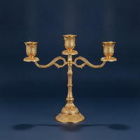 Ornate 3-Arm Candelabra Classic 3-Arm Candlestick Holder Elegant Candle Holder with Three Arms Antique for Mantel