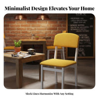 4 Pieces Easy To Clean Modern Dining Chair Thickened Seat Board Simple Backrest Chair Anti-Slip Foot Pads Restaurant Stool Welded Support Bar for Homeowners, Families, Business Owners, Cafe, Home, Hotel