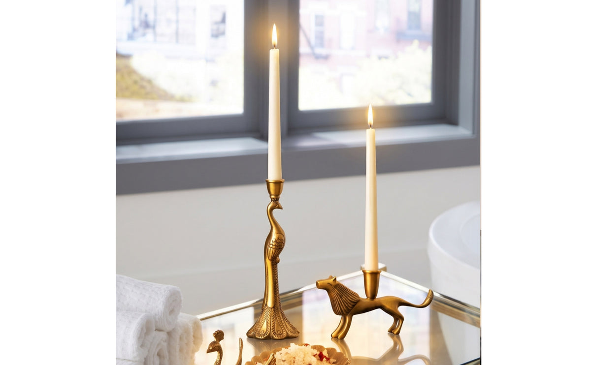 Brass Candle Holder Ornamental Taper Candle Holder Polished for Home Decor