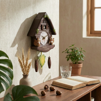 Retro Design Cuckoo Clock Operated Wooden Cuckoo Wall Clock Traditional Home Decor for Kids, Children's Bedroom, Living Room