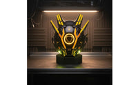 Retro-Futuristic LED Helmet Recharge-Capable Lights Sound Reactive Cosplay Helmet Adjustable Straps Retro-Futuristic Techwear Facepiece for DJs