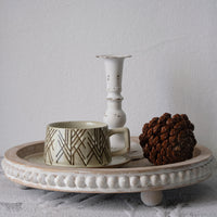 French Vintage Wooden Bead Tray Round Storage Tray