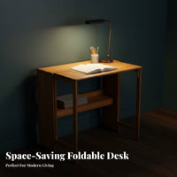 Space-Saving Foldable Computer Desk Portable Small Folding Desk Installationcomplimentary Writing Table Easy Assembly for telecommuting Workers, Apartment Dwellers, Hobbyists, Home Office, Bedroom, Dorm Room, RV journey