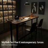 Narrow Wall Bar Table Modern Minimalist Design Long High-Top Table Space Saving for Apartment Dwellers, Young Professionals