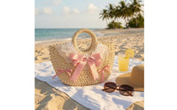 Handbag Bow Trapezoid Handbag Woven Fashion Accessory