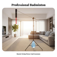 Easy Installation Badminton Self Coach Portable Solo Badminton Practice Tool Fun Family Exercise for Beginners, Kids, Indoor, Home, Garage