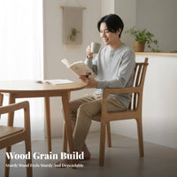 Hardwood Wood Spindle rear Dining Chair Nordic Design Armchair Japanese design Indoor Furniture With Armrests for Guesthouse managers, Interior Designers, Study, Living Room, Kitchen, Morning meal corner