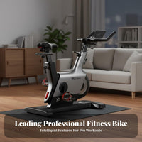 Adjustable Resistance Indoor Cycling Bike Quiet Operation Indoor Cycling Bike Padded Comfort Seat Cardio Exercise Machine LCD Digital Monitor for Apartment