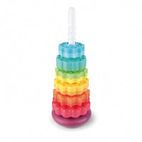 Stackable Rainbow Stacking Stacker Fine-Motor Stacking Toy with Spiral Pole Sensory Disc Stacker BPABPA-Safe for Preschool