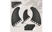 3 Pieces Matte Surfing Fins with Honeycomb Pattern Ultralight Thruster Fins Controlled Surfboard Fin Low-Profile for Surfers