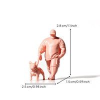Man Walking Canine Figurine Dog Walking Figurine Portable Diorama Figure for Hobbyists
