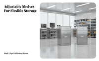 Lockable Stainless Steel Office Cabinet Rust-Proof Locking Parts Cabinet Resistant Multi-Drawer Storage Unit Long-Lasting for Cleanroom, Laboratory, Workshop, Hospital