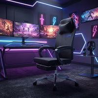 Support Ergonomic Office Chair Heavy-Duty 350lbs Capacity Reclining Chair with Footrest for Gamers