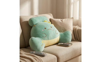 Removable Liner Cartoon Reading Pillow Embroidered Face Soft Backrest Cushion Checkered Textile Bed Rest Pillow Winged Design for Sofa