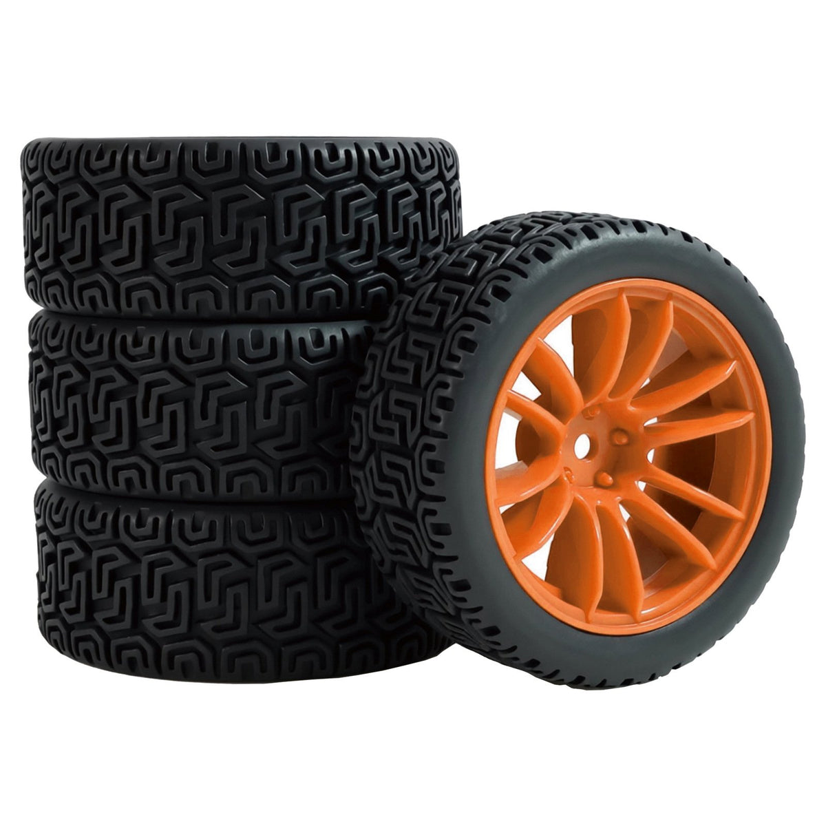 Maze Pattern Tire Wear Resistant 1/10 Scale Rally Car Wheel Foam Padding Insert Rally Tire for Track