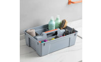 Easy to Carry Plastic Storage Box with Handle Portable Utility Organizer with Grip Deep Organizer Bin with Handles Rigid for Cleaning