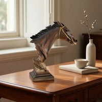 Horse Head Sculpture Compact Horsehead Bust Naturalistic Horse Bust for Bookshelf, Study