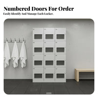 Mesh Door Locker Numbered Compartments Gym Changing Room Cabinet Modern Design Ventilated Locker Cabinet for Fitness Club Managers, Mindfulness Studio