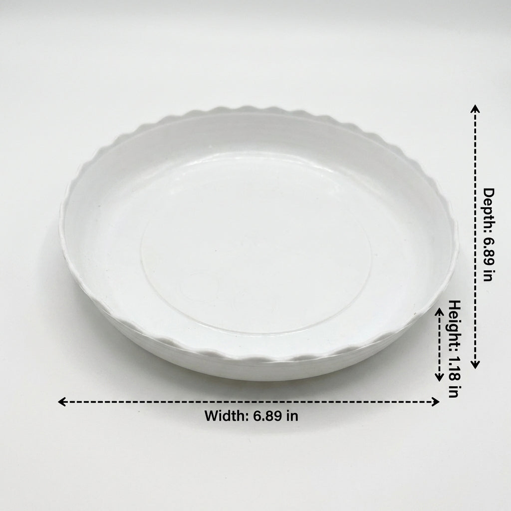 Plant Saucers with Rim, Resin Drip Tray for Garden Pots, Stackable Pot Saucer and Base for Floor Standing Outdoor Containers