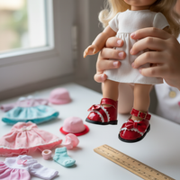 5.5cm Cotton Doll Shoes with Bowknot Lace for 14-inch Dolls