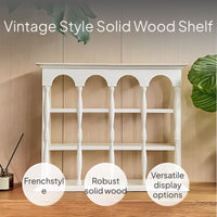 Vintage Hardwood Mug Rack, French Wall Shelf