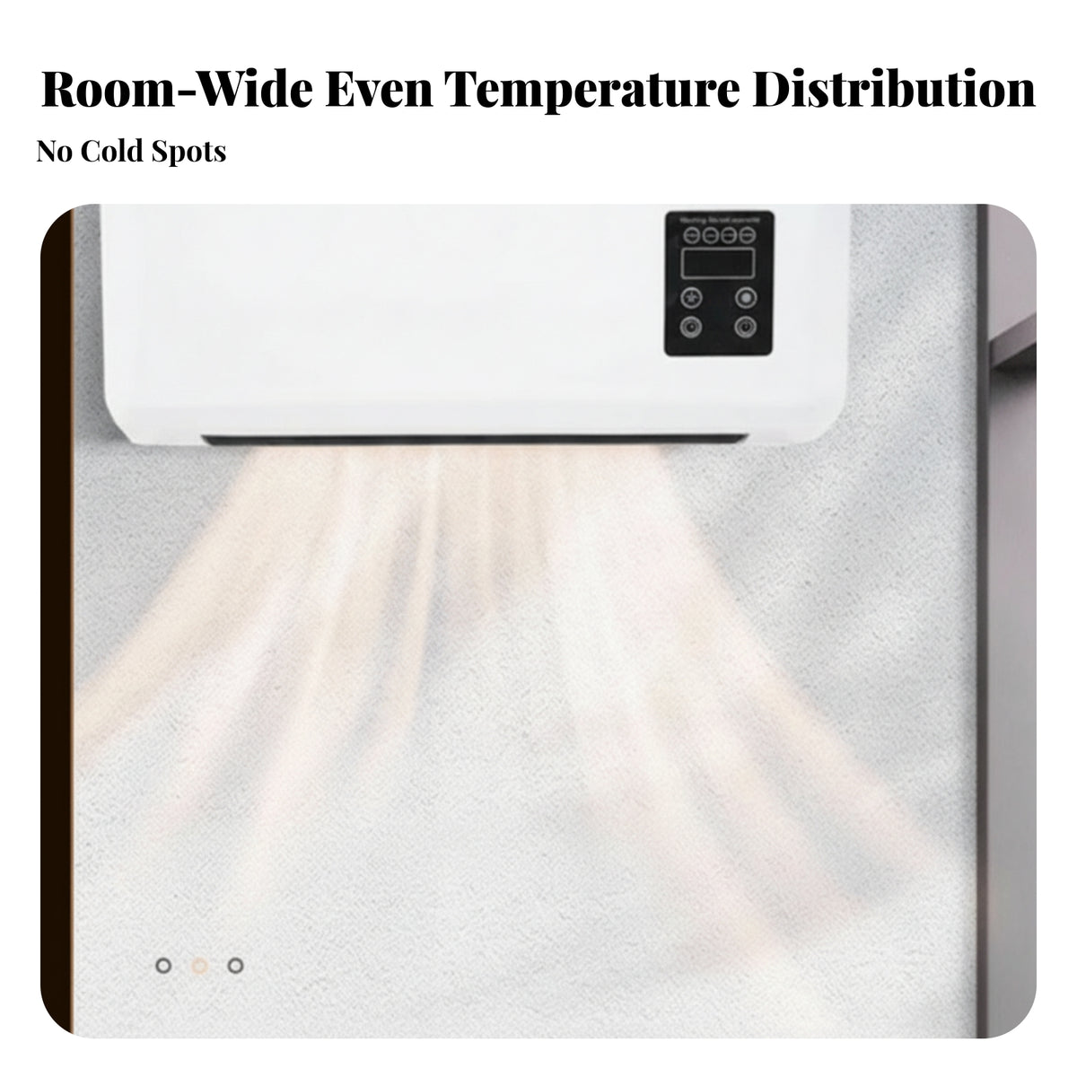 Black Display Wall Mounted Heater Panel Thermostat Electric Wall Heater Energy Efficient Home Heating Overheat Protection