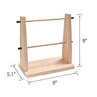 Rotating Yarn Holder Natural Wood Finish Wooden Yarn Holder Needlework Organizer Open-Frame