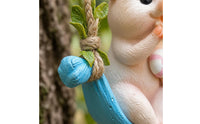 Pig Swing Ornament Rope Hanger Resin Pig Swing Statue Cute Glossy for Garden, Porch