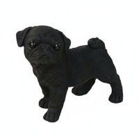 Finely Detailed Resin Pug Model Vivid Details Pug Dog Figurine Fine Craftsmanship for Display Cabinet, Bookshelf