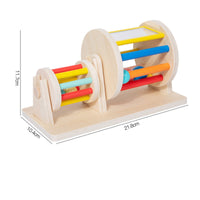 Early Education Infant Rolling Drum Toy Makes Sound Color Recognition Drum Detachable Rattle Built-in Mirror for Playroom