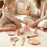 Wooden Makeup Toy Set Lightweight Pretend Play Makeup Kit Natural for Children