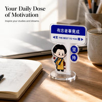 Motivational Cartoon Celebrity Mini Standee for Desk Decoration and Student Inspiration