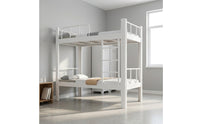 Metal Bunk Bed Heavy-Duty Double-Deck Bunk Bed Sturdy Furniture for Employees, Roommates, Dormitory Housing, Apartment