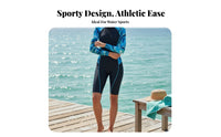 women's Sun Shirt Suit Sun Protection Single-Piece Surfing Suit Front Zip Single Piece Swimsuit Stretchy Full Coverage Sun Shirt