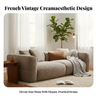 Curved Sectional French Retro design Sofa Soft Fabric Couch for Apartment Dwellers, Design aficionados, Lounge Area, Hotel Lobby, Home leisure