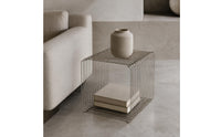 Stainless Steel Wire Table Modern Style Metal Cube Storage Rack Resistant Home Furniture for Living Room