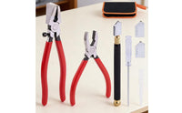 Carbide Cutting Head Glass Cutter and Pliers Set Flexible-Loaded Loaded Handles Glass Cutter and Plier Set High Carbon Steel Crafting Supplies Multi-Purpose for Crafters, Beginners