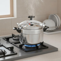 Aluminum Pressure Pot Pressure-Safe-Resistant Stovetop Pressure Pot Cookware Safety Locking Lid Kitchenware Multi-Functional