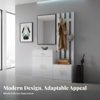 complete Design Coat Rack with Shoe Bench Floor-Standing Coat Stand with Shoe Bench Multiple Storage variations Entryentry Organizer Space-Saving for Apartment Dwellers, Homeowners, Families, Hallentry, Living Room, Mudroom, Bedroom
