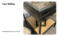 Vintage Design Sliding Top Storage Box Multi-Functional Side Table Rustic Finish Nightstand Sturdy Construction for Apartment Dwellers, Homeowners, Adults, Living Room, Balcony, Bedroom, Small Spaces